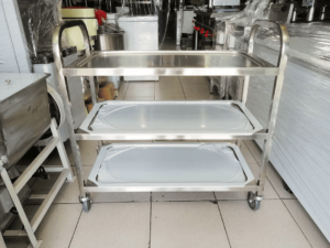 Carro Transportador 3 Niveles Acero Inox 89x44x90 cm - Maigas 2