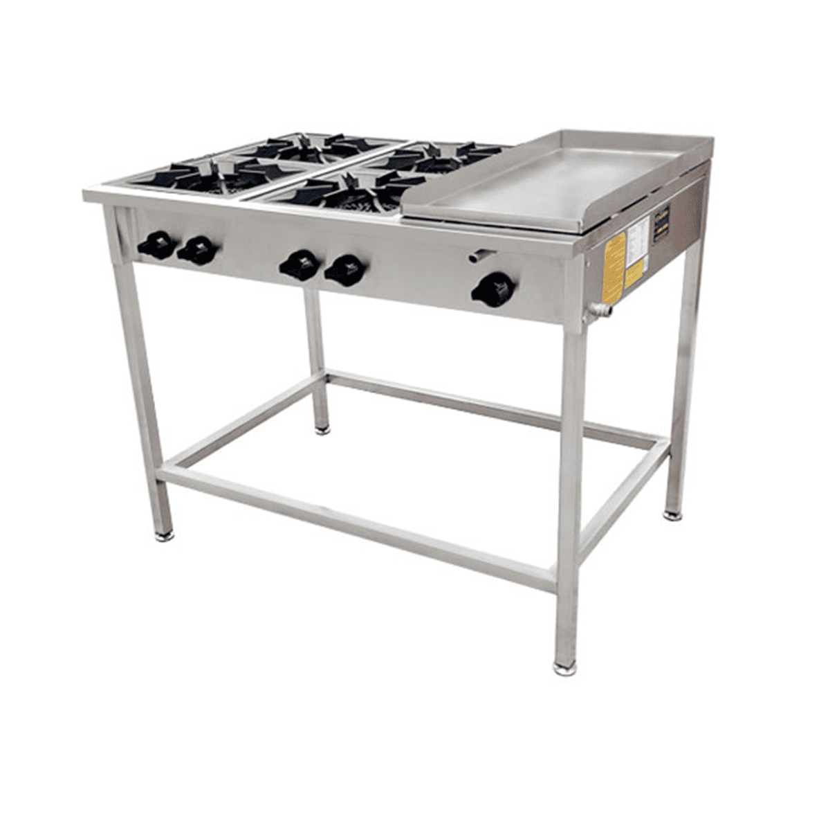 Anafe 4Q 18cm con Plancha 34x68cm Acero Inoxidable GLP - Cousiño 1 Anafe 4Q 18cm con Plancha 34x68cm Acero Inoxidable GLP - Cousiño 1