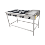 Anafe 6Q 18cm con Plancha 34x68cm Acero Inoxidable GLP - Cousiño 1