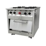 Cocina Industrial 4Q 18cm, horno 65x65cm Acero Inoxidable GLP - Cousiño 1