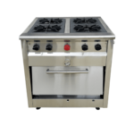 Cocina Industrial 4Q 18cm, horno 65x65cm Acero Inoxidable GLP - Cousiño 2