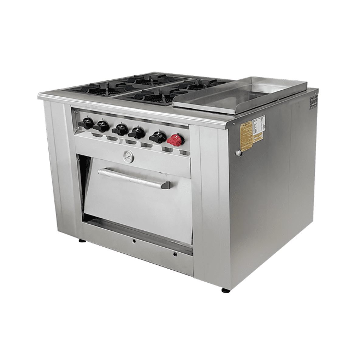Cocina Industrial 4Q 18cm, horno 65x65cm y Plancha 34x68cm Acero Inoxidable GLP - Cousiño 1 Cocina Industrial 4Q 18cm, horno 65x65cm y Plancha 34x68cm Acero Inoxidable GLP - Cousiño 1