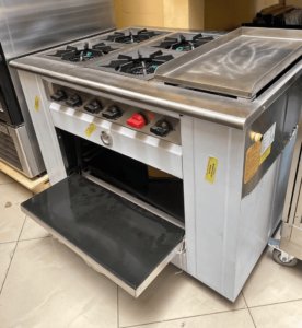 Cocina Industrial 4Q 18cm, horno 65x65cm y Plancha 34x68cm Acero Inoxidable GLP - Cousiño 5