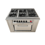 Cocina Industrial 6Q 18cm, horno 65x65cm Acero Inoxidable GLP - Cousiño 2