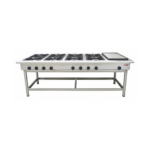 Anafe 8Q 14cm con Plancha 35x77cm Acero Inoxidable GLP - Maigas 2