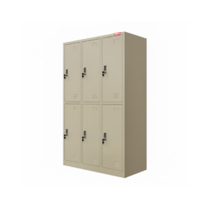 Locker 3 Cuerpos 6 Puertas con Repisas, Espejo y Barra Colgadora - Maigas 1