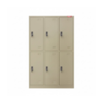 Locker 3 Cuerpos 6 Puertas con Repisas, Espejo y Barra Colgadora - Maigas 2