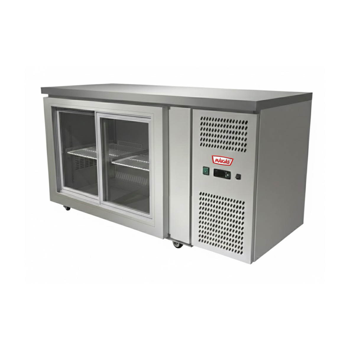 Meson Refrigerado de Trabajo 2 Ptas Vidrio Corrediizas 136cm Frio Forzado - Maigas 1 Meson Refrigerado de Trabajo 2 Ptas Vidrio Corrediizas 136cm Frio Forzado - Maigas 1
